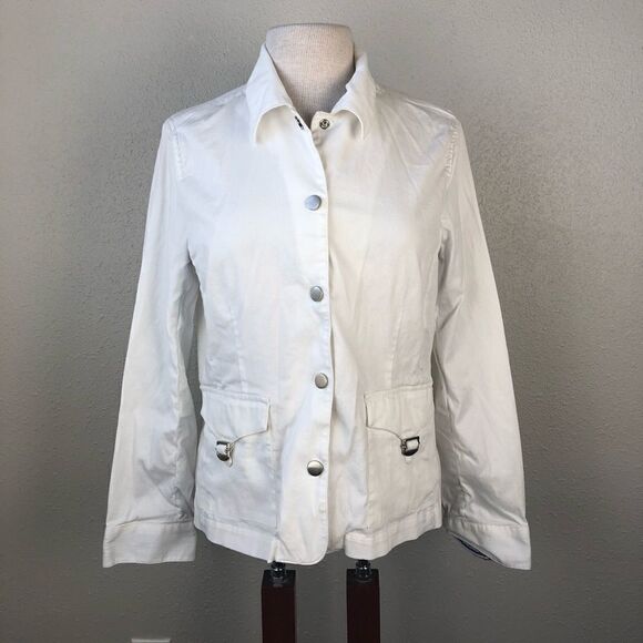 NWT Evan Picone White Button Down Jacket Size 10 - Picture 1 of 7